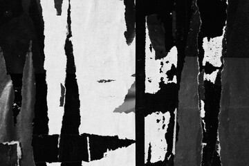 Old ripped torn blank black and white posters textures backgrounds grunge creased crumpled paper...