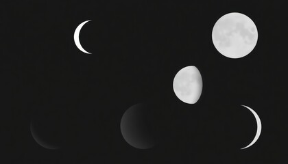Obraz premium Icon set of moon shapes