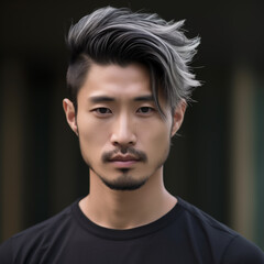 A Young man`s hair style