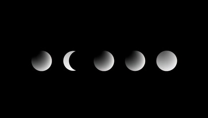 Icon set of moon shapes