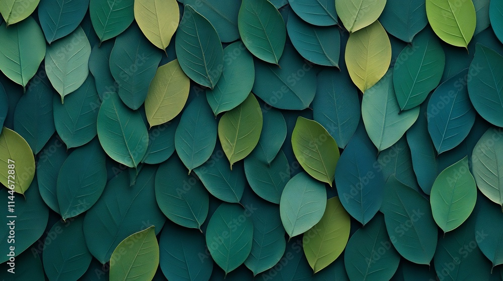 Aufkleber seamless abstract gradient green leaf pattern background for nature and design concepts