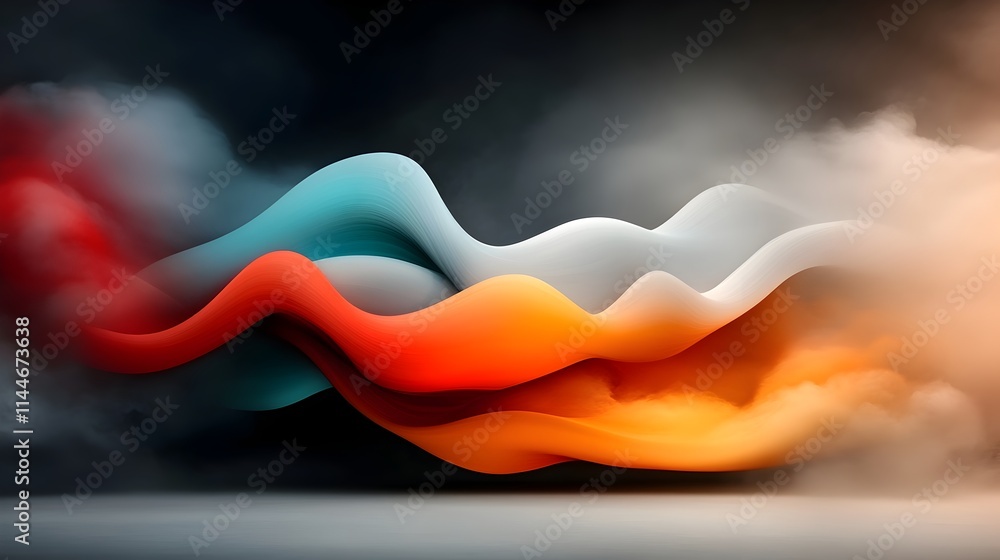 Aufkleber vibrant abstract sound waves pulsing with energy and dynamic motion creating rhythmic patterns and a