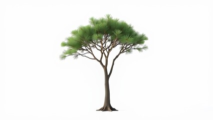 Casuarina Equisetifolia Tree 3D Illustration - Detailed, Bright, White Background