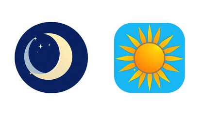 Fototapeta premium Sun and Moon - Pagi dan Malam - Morning and Night