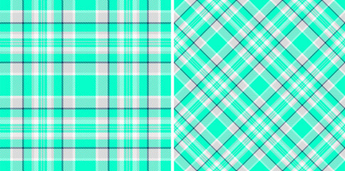 Textile check tartan of vector pattern texture with a background plaid seamless fabric. Set in neon colors in current fashion trend.