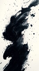 Abstract Ink Splash on White Background