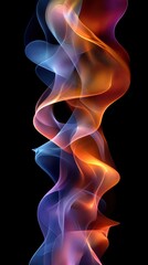 Obraz premium Colorful light effect swirling gracefully from the top against a dark background