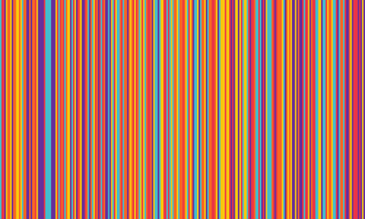 Pattern of vertical stripes, colorful thin and thick lines. Irregular stripe background, vector seamless texture. Abstract striped geometric design in bright colors.