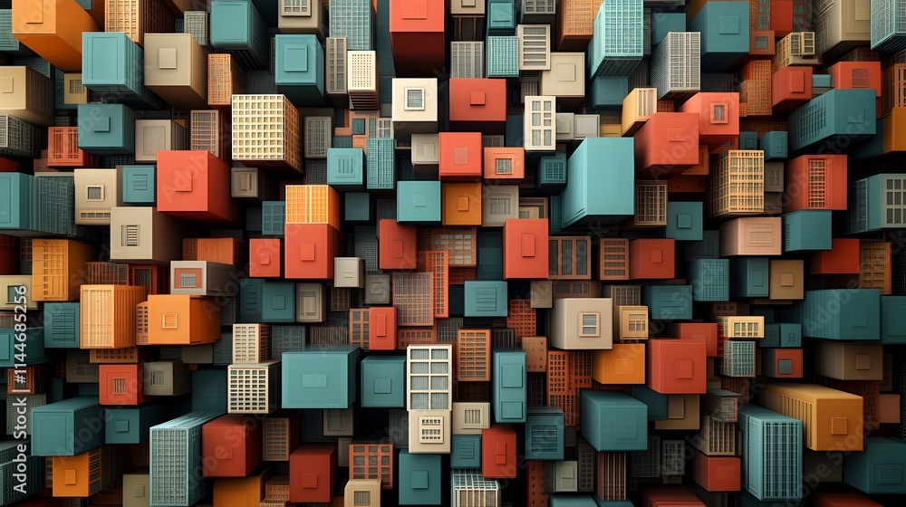 Aufkleber mesmerizing geometric interplay in the futuristic cityscape intricate architectural patterns and rep