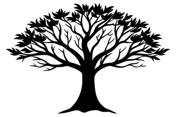 Obraz premium Tree with sprawling branches flat vector graphic
