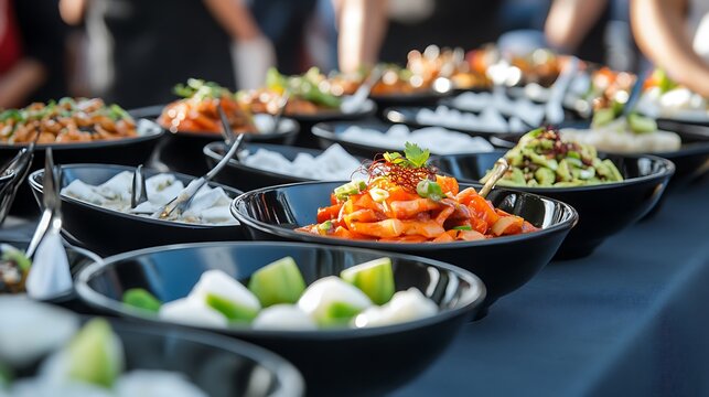 Vibrant Food Buffet at an Outdoor Event. AI Generated