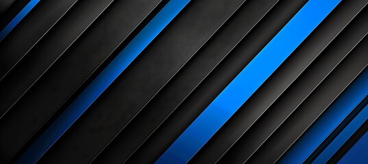 Obraz premium Dynamic blue and black abstract background with geometric diagonal lines for clean and sophisticated design projects.