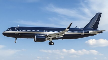 Obraz premium Luxury Private Jet in Flight: A Stunning 3D Render. AI Generated