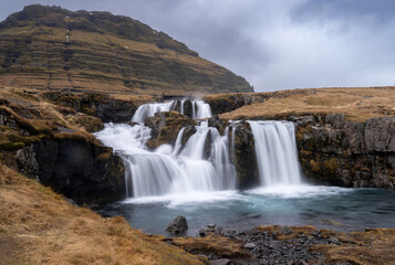 Bottom of the Confess Waterfalls in Iceland