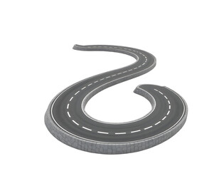 winding road isolated on white