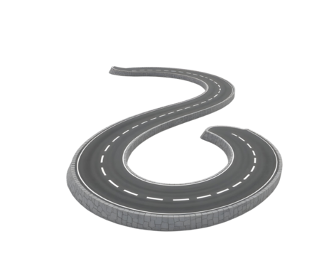 winding road isolated on white