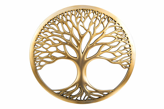 Golden Tree of Life Wall Decor, Intricate Metal Artwork for Home, Oval Shape, Elegant, Spiritual Symbol, Adds Sophistication, Decorative Accent Piece,  Nature-Inspired Design,  Adds Charm
