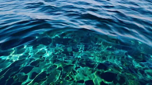 Seamless abstract turquoise blue rolling ocean waves seascape painting background texture. Contemporary tileable nautical sea water, 4k High-Quality Wallpaper Background Animation Video