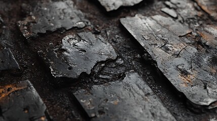 Dark, Weathered Stone Pavement Close-Up: A Gritty Texture Study. AI Generated