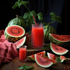 watermelon and juice