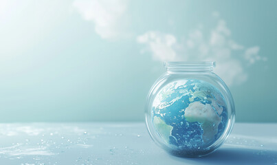 Impact of global warming on climate change a visual representation of earth in a fishbowl underwater perspective digital art