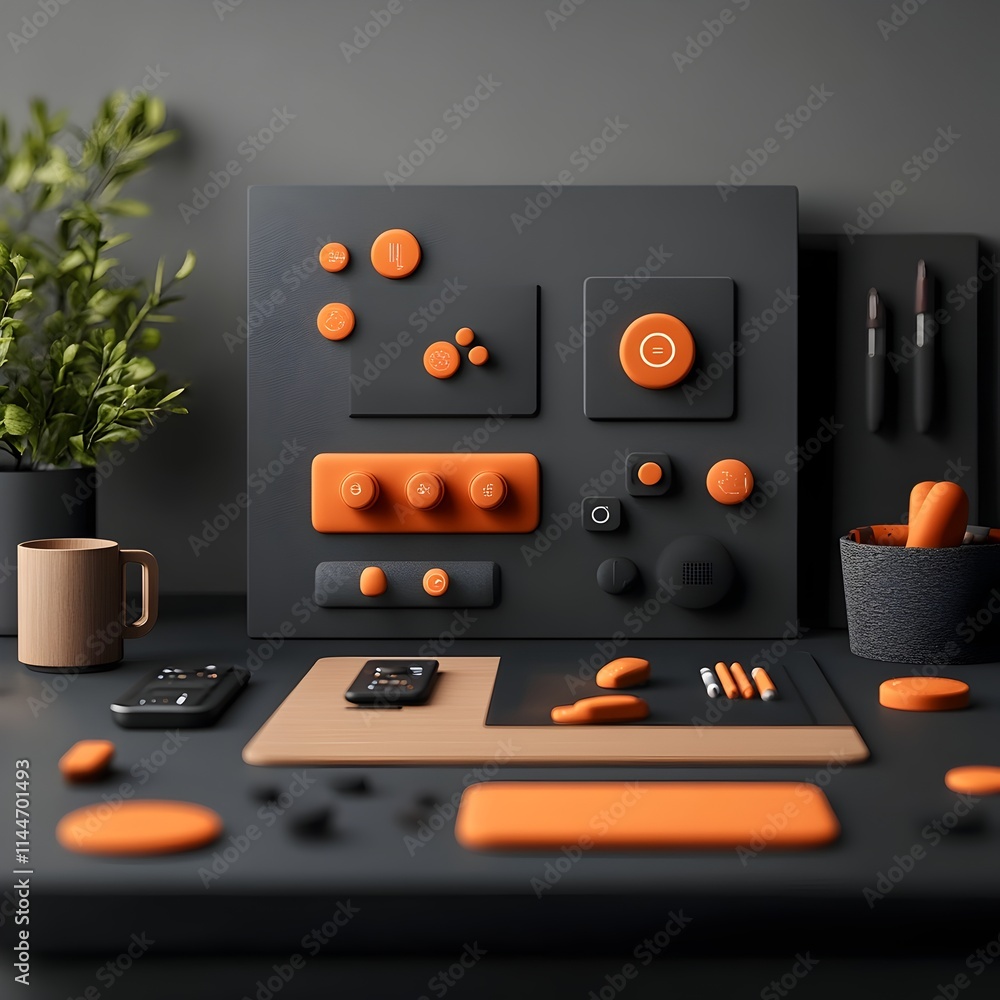 Poster minimalist and futuristic digital environment designed to showcase advanced intelligence systems emp