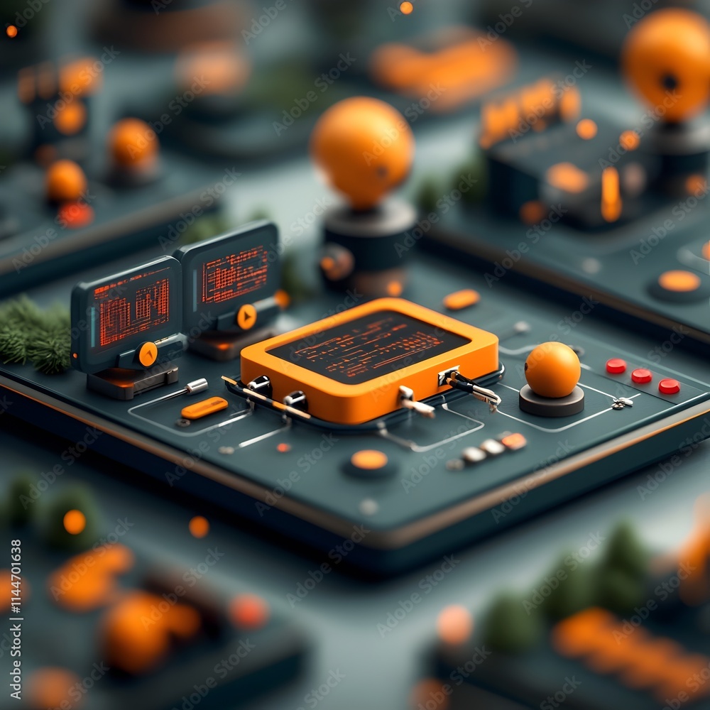Poster retro futuristic digital environment blending vintage aesthetics with cutting edge technology showca