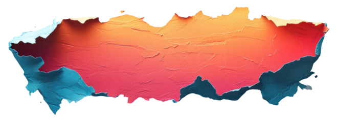 Colorful Torn Paper Effect on Transparent Background