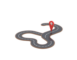 Obraz premium Road with location icon 