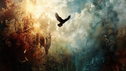 unique eagle in the sky