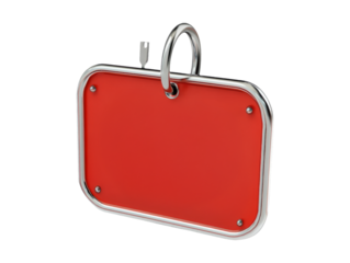 Red Lock with Silver Frame Isolated on Transparent Background