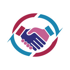 handshake logo  icon vector