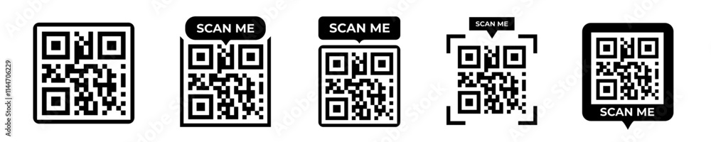 Fototapete scan me vector. qr code