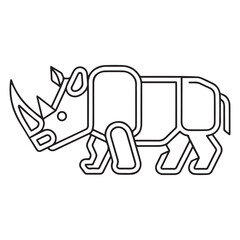Rhinoceros Coloring Page Colored Illustration
