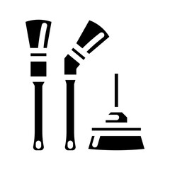 detailing brushes car care glyph icon vector. detailing brushes car care sign. isolated symbol illustration