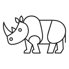 Rhinoceros Coloring Page Colored Illustration