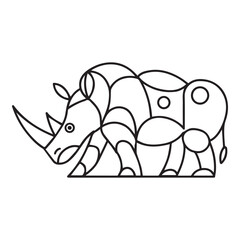 Rhinoceros Coloring Page Colored Illustration