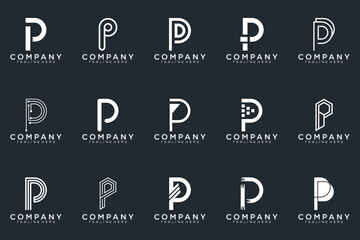 collection letters P logo design. modern creative icon vector design inspiration	
