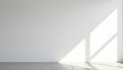 Sunlit White Room Shadow, Minimalist Interior