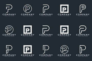 collection letters P logo design. modern creative icon vector design inspiration	
