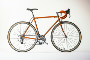 Fototapeta premium Sport bicycle isolated on white background, Selective focus racing bicycle on white.
