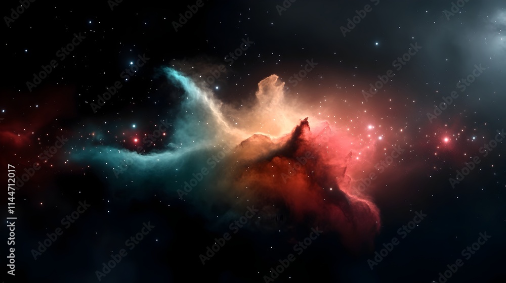 Poster a captivating visualization of the frequency distribution of stars in a mesmerizing cosmic dance wit