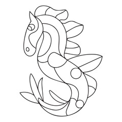 Sea Horse coloring book for children