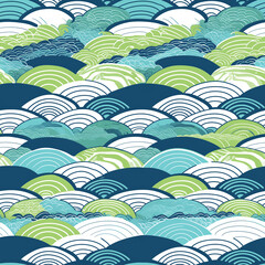 seamless pattern Ocean waves