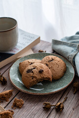 cookies with chocolate chips. homemade recipe
