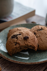 cookies with chocolate chips. homemade recipe