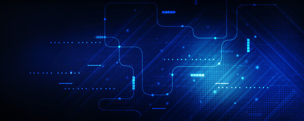 2d illustration Abstract futuristic electronic circuit technology background
