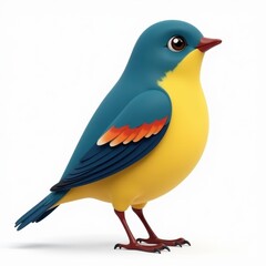Fototapeta premium Cute Cartoon Bird Illustration, isolated on white background