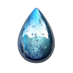 Crystal Clear Water Drop Blue, Bubbles, Reflection, Purity, Liquid