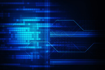 2d illustration Abstract futuristic electronic circuit technology background
